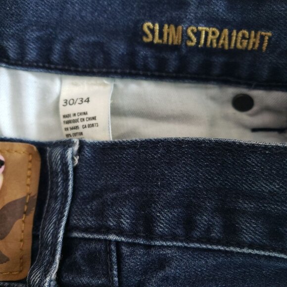 American Eagle Slim Straight Jeans Men's Size 30x34 Stretch - Picture 5 of 7